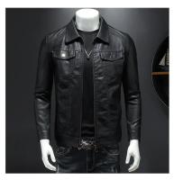 Chaqueta De Cuero Para Hombre Con Cuello En V Estilosa Y Acolchada Impermeable Para Motocicleta Y Trabajo Estilo De Invierno Gruesa Y Justa - details 3