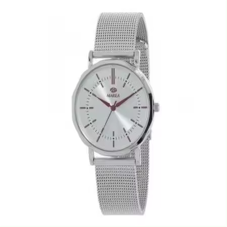 Reloj para mujer malla milanesa plata esfera plata, Ref: B41404/1 - 1