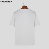 Camiseta De Hombre INCERUN Con Diseño De Cierre De Doble Cremallera Y Rayas Casual Corta S-5XL T-Shirts De Algodón Y Poliéster - details 6