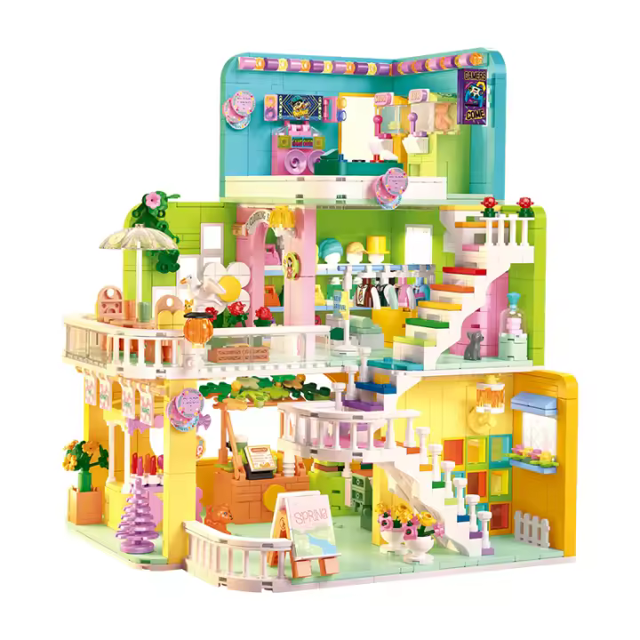 Bloques De Construcción Creativos Para Niñas Miniatura Tienda De Ropa Juego De Habitación Mercado Edificio Juguetes De Plástico ABS Para Adultos Y Niñas - 1