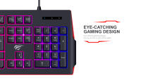 Havit KB866L Teclado Gaming Multifunción Español con Retroiluminación RGB, 104 Teclas (19 Anti-ghosting) con una  Vida Útil de 5 Millones de Pulsaciones, Tamaño Óptimo y Cable Largo para Experiencia Gaming Superior - details 1