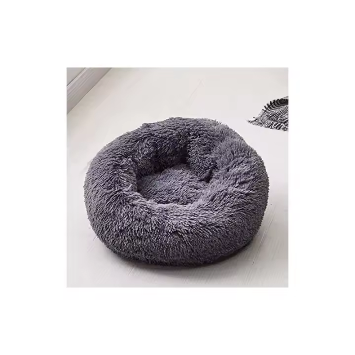 Cesta redonda para dormir para perro y gato, cojín tipo cesta de felpa, colchón grueso, cama redonda de invierno para mascota (XS/40cm, - 1