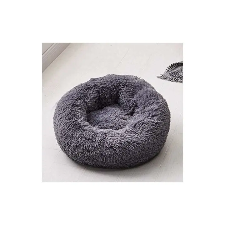 Cesta redonda para dormir para perro y gato, cojín tipo cesta de felpa, colchón grueso, cama redonda de invierno para mascota (XS/40cm, - 1