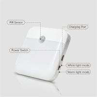 Lámpara Nocturna LED Con Sensor De Movimiento Recargable Para Dormitorio Cocina Escaleras Pasillo Armario Iluminación USB Rectangular - details 5