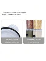 Jars De Almacenamiento De Alimentos Airtight 2.8L Plásticos Con Tapas Reutilizables Y Etiquetas Para La Cocina - details 3