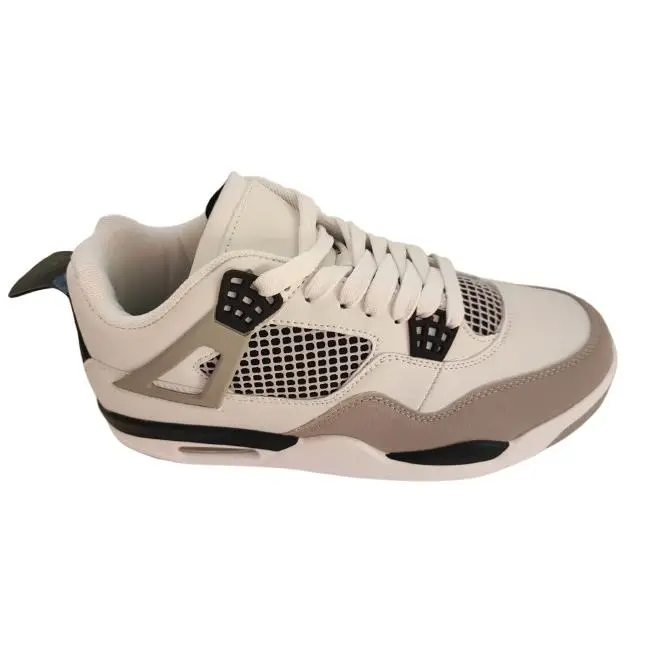 Mº 2 DEPORTIVA TIPO BASKETBALL EN  COLOR BLANCO Y NEGRO EN CUERO SINTENTICO ATADO CON CORDONERA MUY COMODAS - 1