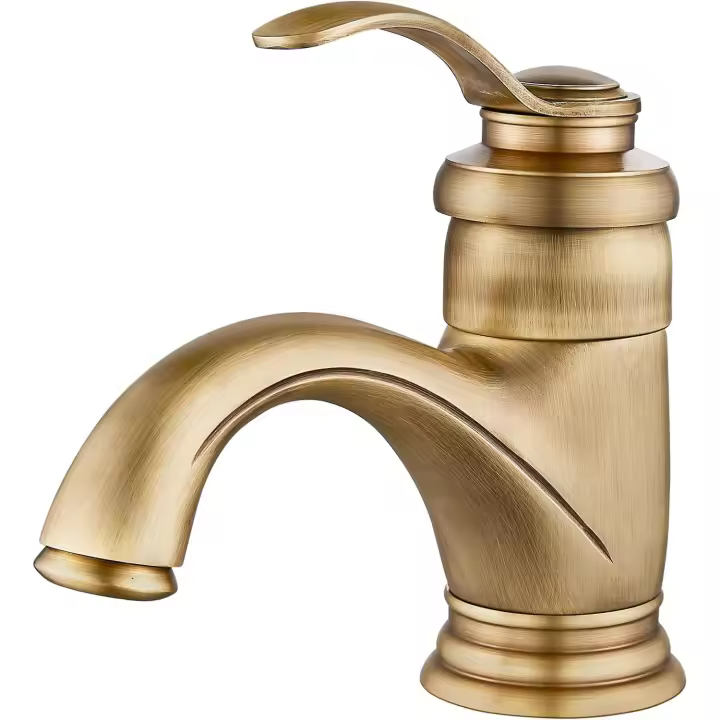 Tonchean Grifo de Baño Vintage de Latón 3/8 Ajustable en Frío y Calor - 1