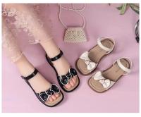 Sandalias De Verano Para Niñas Con Lazo Correas Caucho Suave Bajo Tobillo Versátiles Sandalias De Playa Moda Niños Tallas 4-6Años - details 2