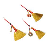 Mini Escoba Tejida a Mano Con Borlas Ornamentos Chinos Estilo Tradicional Regalos Afortunados Para Bebés Creativos Suministros Festivos - details 0