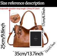 Bolsos de Mano para Mujer, de Piel elegante, estilo Retro Vintage, de diseñador, con ASA superior, estilo casual, con Bolso, para hombre, color marrón - details 2