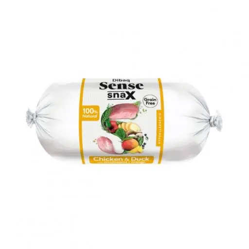 Pack 6 unidades Dibaq Sense Snax Salchicha de Pollo y Pato Cuidado articular y digestion sensible - 1