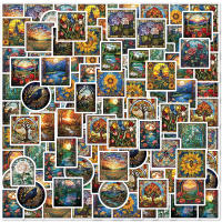 46pcs Pintura De Diamante 3D Pegatinas Tema Paisaje Vintage Decorativas Para Laptop Estuche Botella De Agua Adhesivo PVC Clásico Juguete - details 1