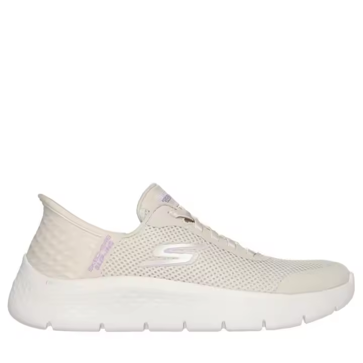 Cómoda Deportiva Mujer Skechers SLIP-INS GO WALK FLEX - GRAND ENTRY Tejido Knit Offwhite Strech Fit Memory Foam - 1
