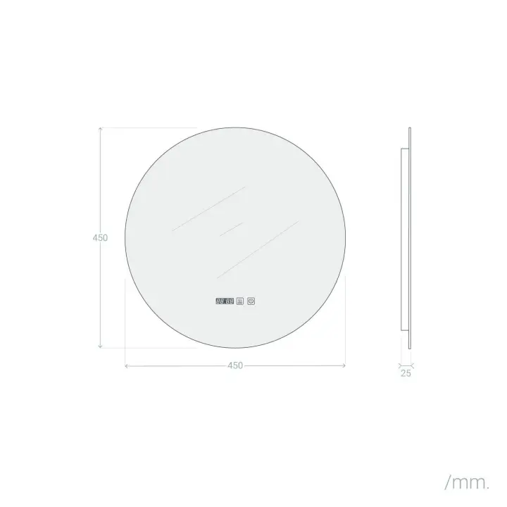 Ledkia Espejo Baño con Luz LED y Antivaho Ø45 cm Volpe  Seleccionable (Cálido-Neutro-Frío) - 1