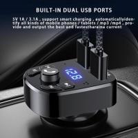 Transmisor FM Bluetooth Inalámbrico Para Coche Kit De Manos Con Cargador USB Doble 2.1A Reproductor De MP3 TF Card U Disk AUX Player - details 6