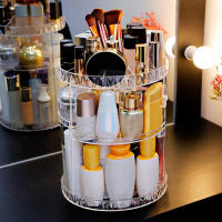 Organizador De Maquillaje 360 Grados Rotativo Transparente Y De Moda Almacenamiento Multifuncional De Cosméticos En Unidad De Plástico Tamaño 34x28x23.5cm - details 4