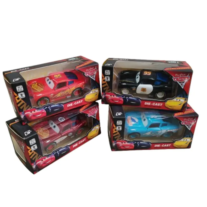 Disney Toy Story 3 Coche De Acción Lightning McQueen Metal Diecast Con Luces Y Retroceso Inercial Juguetes De Coches Para Niños Aged 6-12 - 1
