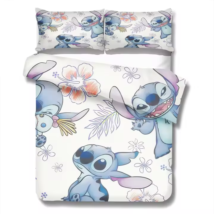 Juego De Cubierta De Edredón Lilo & Stitch 3D Impreso Para Niños Y Niñas 3pcs (No Incluye Relleno) Dormitorio Anime Cartoon - 1