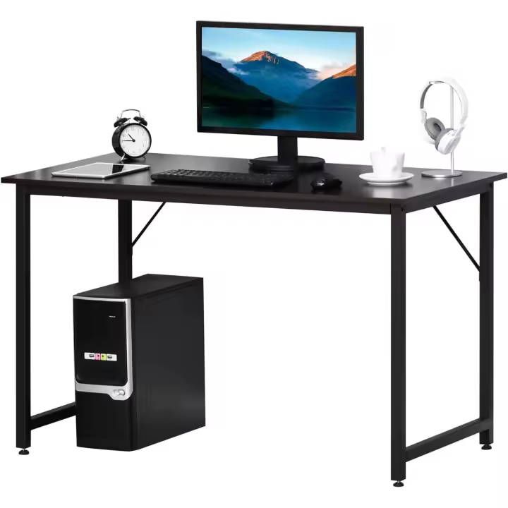 Escritorio para Hogar Oficina Mesa de Comedor Mesa de Ordenador Mesa de Estudio con Pies Ajustables Mobiliario Simple de Oficina 120x60x73cm Carga 70kg - 1
