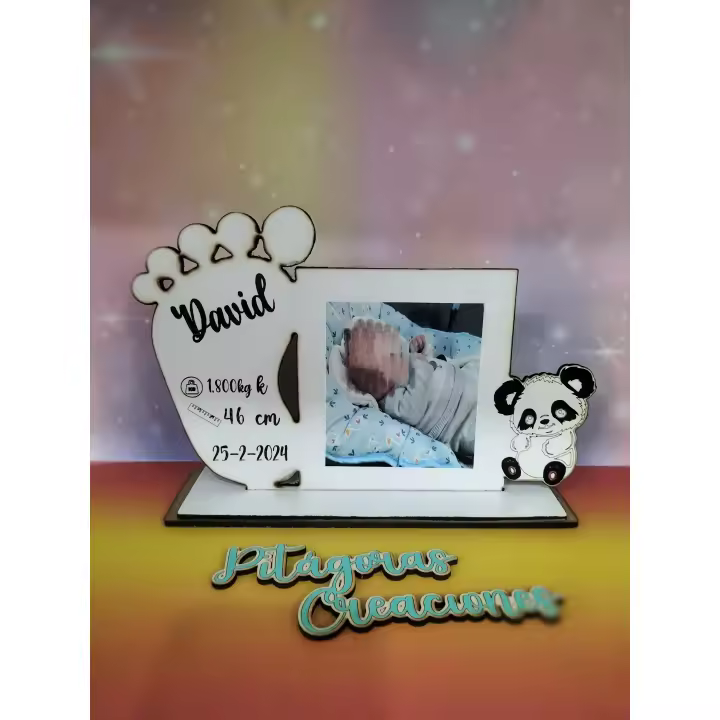 MARCO DE FOTOS NATALICIO PARA REGALO BEBÉ RECIEN NACIDO EN BLANCO - 1