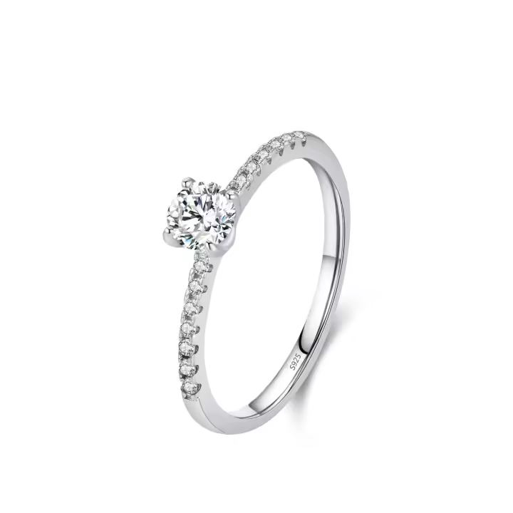 Zenyth-De Dedo de circón desnudante Simple de Plata de Ley 925 Auténtica Zenyth, El regalo perfecto para Vacaciones o Aniversario de las mujeres - 1