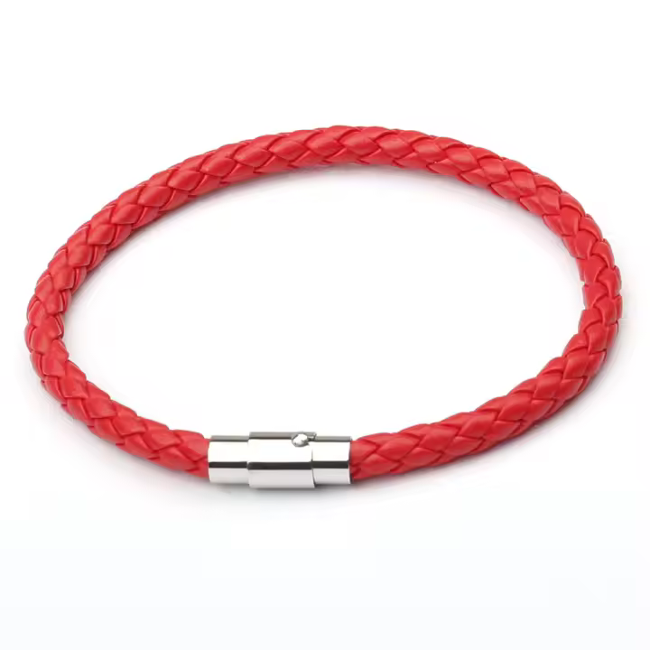 Pulsera De Cuero Para Hombres Y Mujeres Diseño Sencillo Con Botón De Acero Inoxidable Multicolor Regalo De Día De San Valentín Joyería Para Muñeca - 1