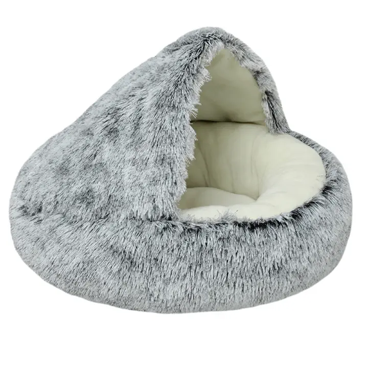 Camas calmantes para perros y Cuevas para Gatos with Funda con capucha, para Perros Pequeños - 1