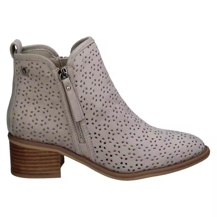 XTI | Botines de Tacón XTI para Mujer – Botines Camperos en Color Hielo – Botines cowboy con Cierre de Cremallera – Estilo Casual – Cómodos – De Alta Calidad – Modelo 142255 - 1