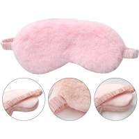 PC máscara de ojo de felpa suave máscara de ojo de felpa mullida máscara de sueño ajustable para niños adultos mujeres - details 1