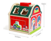 Juguetes De Madera Para Bebés Casa De Juego Montessori Con Animales De La Granja Sorteo De Colores Y Formas Bloques De Construcción Educativos Para Niños - details 9