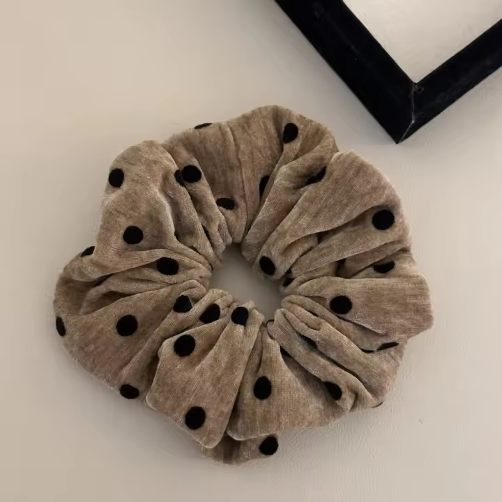 Nuevas Horquillas De Cabello Con Puntos Para Mujer Tamaño Grande Impresión Estilo Negro Gris Accesorio De Cabello Elástico Decorativo - 1