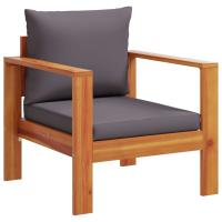 vidaXL Sillón de jardín con cojines madera maciza de acacia Crema, Gris oscuro, Conjunto Terraza Muebles Jardín Exterior Juego de Muebles de jardín Mueble Jardín Exterior Muebles de Salon Exterior - details 1