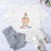 Camiseta DUCK YOU Para Mujer Con Dedo Middle Finger Estilo Casual Manga Corta Cuello Redondo T-Shirt Verano Camisetas De Mujer - details 2