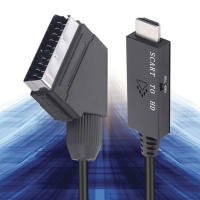 Cable Adaptador Convertidor De Vídeo Y Audio SCART a HDMI 1080P Para HDTV Sky Box STB Entrada SCART Salida HDMI Plug Play - details 2