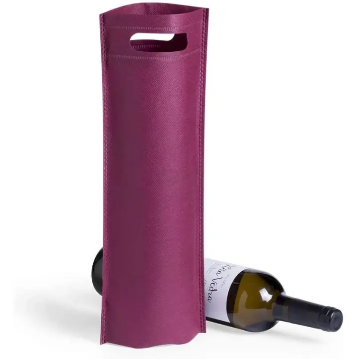 Lote 50 bolsas de tela para botellas de vino, con asas resistentes. Perfectas para regalos, restaurantes, bodegas o tiendas. Para botellas de 75 cl. Reutilizables, reciclables y ecológicas. - 1