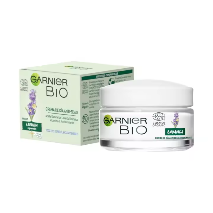 Garnier BIO - Crema de día antiedad regeneradora con aceite esencial de lavanda y argán orgánico y vitamina E 50 ml - 1