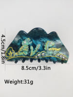 Pinza Para El Pelo En Forma De Montaña De Acrílico De Alta Calidad Para Niñas Accesorios De Pelo De Dinosaurio Adorable Clipuheart - details 1