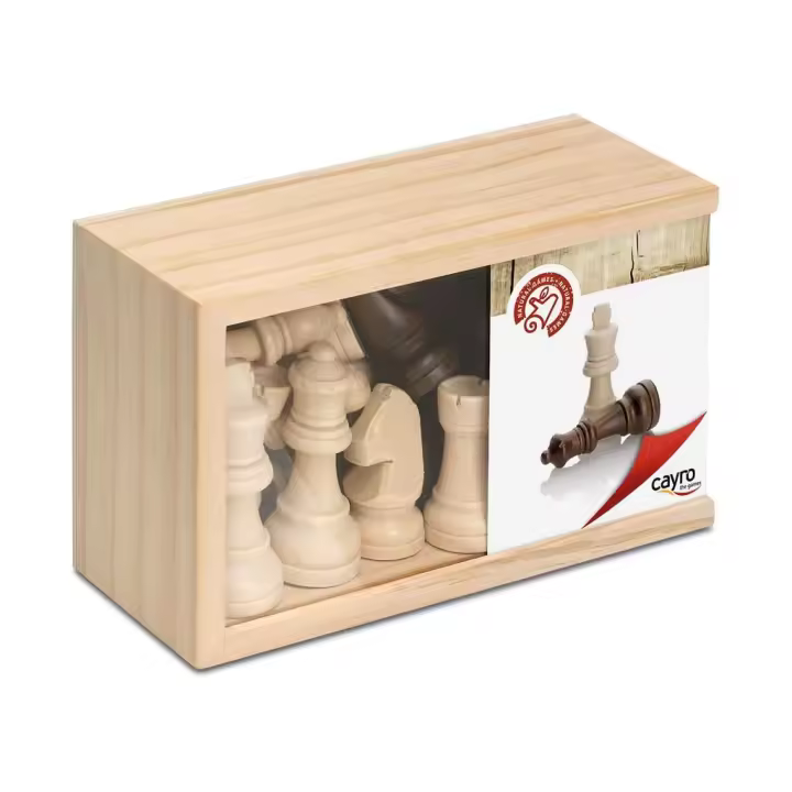 Figuras Ajedrez Madera Grandes Con Caja Tapa Transparente Cayro 616C - 1
