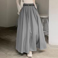 ZANZEA Jupe De Cintura Alta Para Mujer Estilo Coreano Plisado Swing Vintage Moda Primavera Escritorio Falda Larga Suave Sólida A-Line - details 2