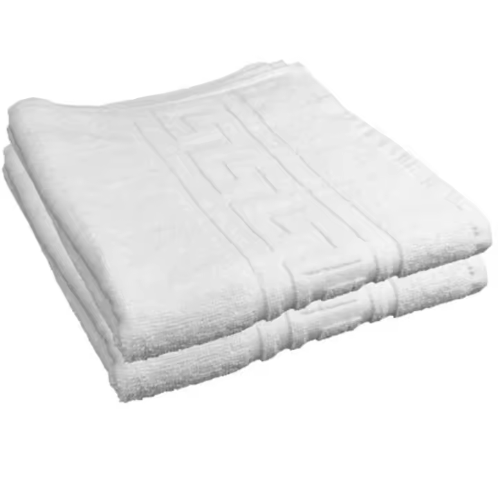 Toalla de Baño Blanca para Hotel de 100% Algodón Cardado 500 Gr/m2 con Cenefa Greca de Dhestia Home - 1