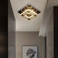 Lámpara De Techo Moderna Nórdica Con Cristales LED Para Sala Comedor Pasillo Cocina Decorativa Blanco Instalación Suelta - details 7
