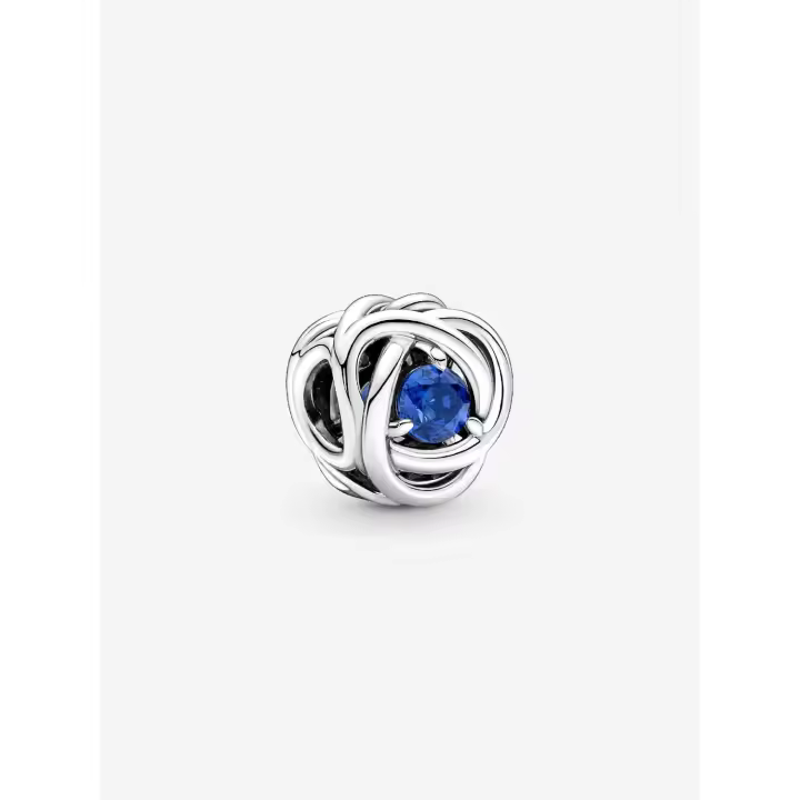 Pandora - Charm Círculo de Eternidad Azul de Septiembre - Plata de Lei - 1