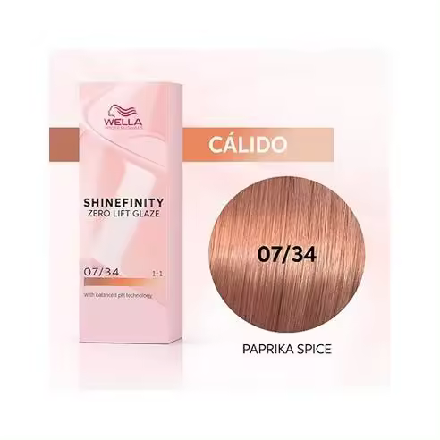 Coloracion Semipermanente Shinefinity Zero Lifth Glaze 07/34 Warm Paprica Spice 60 ml. Wella - 1