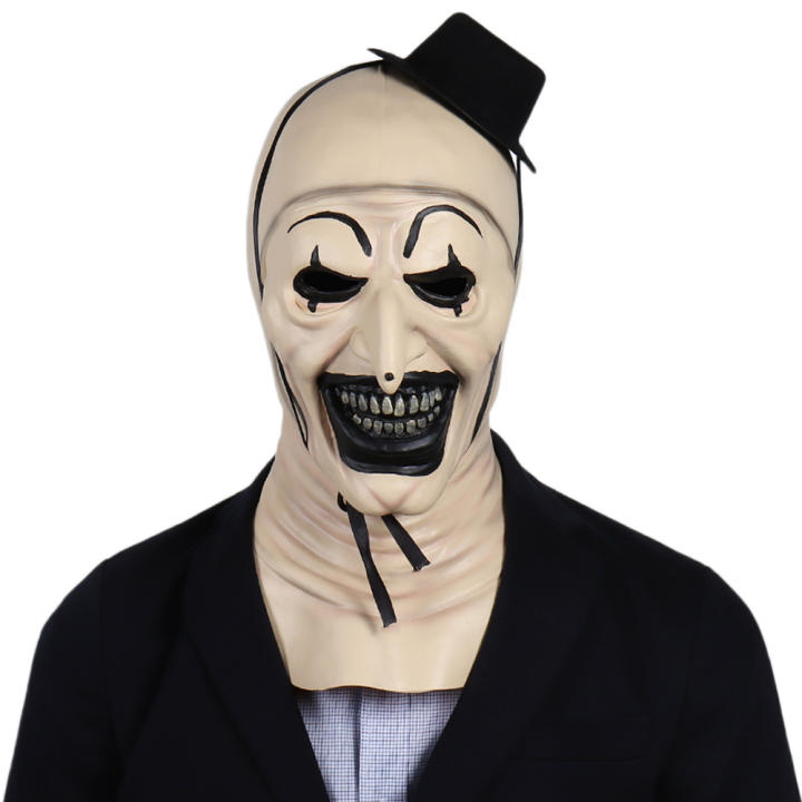 Máscara De Payaso Terrifier Art Bloody Horror Cosplay Divertido Malvado Joker Sombrero De Látex Para Fiesta De Halloween Disfraz Props Para Adultos Unisex