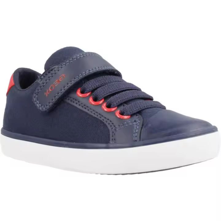 Zapatillas de lona Geox color azul marino, J GISLI B, cierre de velcro y elásticos en el empeine - 1