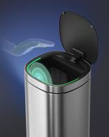 Cubo de Basura Automático de 50L con Sensor de Movimiento - Eliminación de Olores con Ozono, Indicador Luminoso Multicolor, Tapa de Acero Inoxidable - details 16