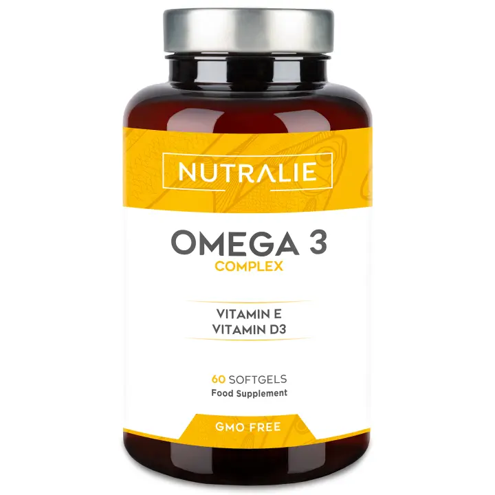 Omega 3 Cápsulas 2000mg Puro - DHA y EPA Alta Concentración - Aceite de Pescado Vitaminas D E - 60 Cápsulas Fish Oil Omega 3 Nutralie - 1