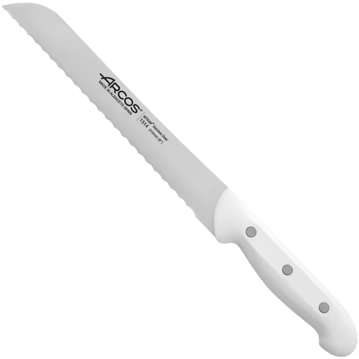 ARCOS Artika - Cuchillo Panero (210 mm) - Hoja de Acero Inoxidable Nitrum® - Mango Blanco de Polipropileno (PP) - 151424 - 1