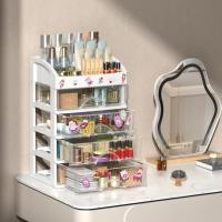 Organizador De Maquillaje Grande Capacidad Caja De Almacenamiento Para Joyería Y Cosméticos Plástico Ecológico Para Cajones De Muebles De Vestir - details 4
