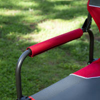 Aktive - Silla plegable camping, playa y pesca de 54x49x92 cm, color gris y rojo, soporta un peso máximo de 110 kg, topes antivuelco, reposabrazos acolchados, estructura de acero, plegado compacto, sillas para camping plegables, sillas camper plegables - details 5